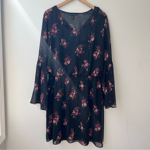 WHBM Bell-Sleeve Floral Printed Soft Dress XL - Picture 3 of 9